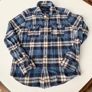 American Eagle Blue Plaid Flannel Athletic Fit S/P